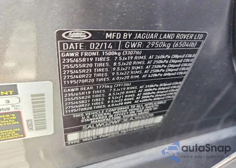 2014 Land Rover Range Rover Sport Se из США, поврежденный, VIN SALWG2WF3EA350228